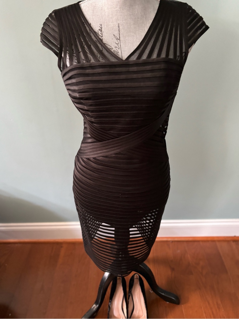 White House Black Market Black Strapless Bandage Dress